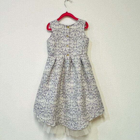 Oshkosh Girl's Fit & Flare Floral Dress Sleeveless Low-High Princess Holiday 5T - Picture 6 of 13